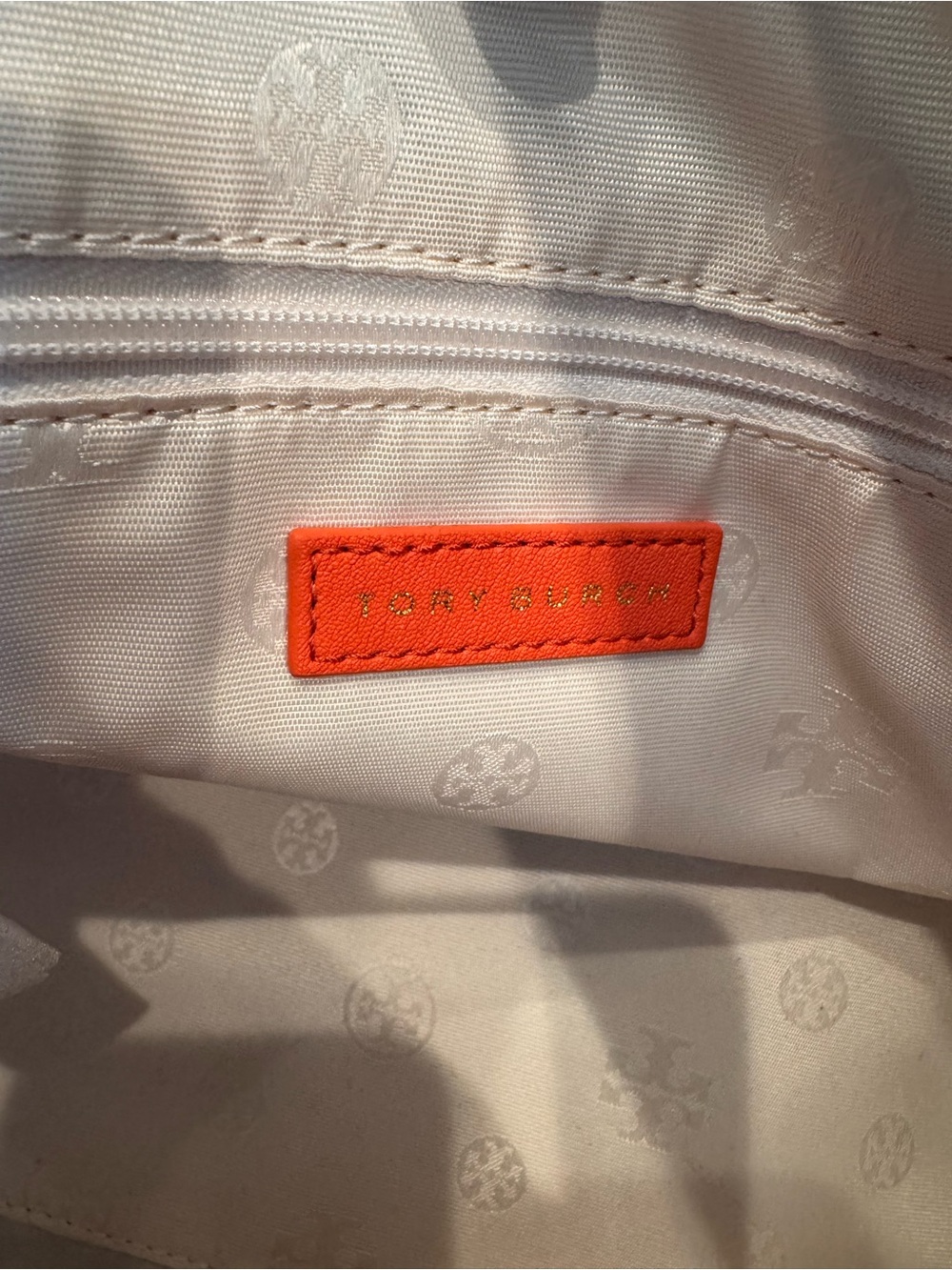 Tory Burch Navy & Bright Orange Tote Bag and sandals size 10 - Picture 4 of 7